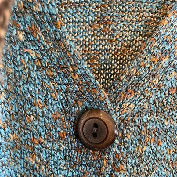 SOLD Christopher & Banks Blue & Brown Weave Sweater NWOT - Picture 8 of 13